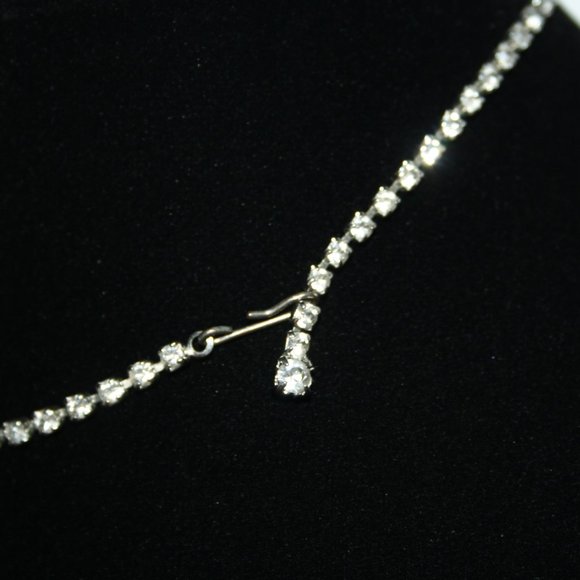 Beautiful vintage silver and rhinestone necklace - Picture 3 of 3